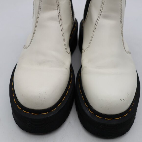 Doc Dr. Martens 2976 Quad Women's Size 7 White Leather Platform Chelsea Boots - Picture 12 of 12